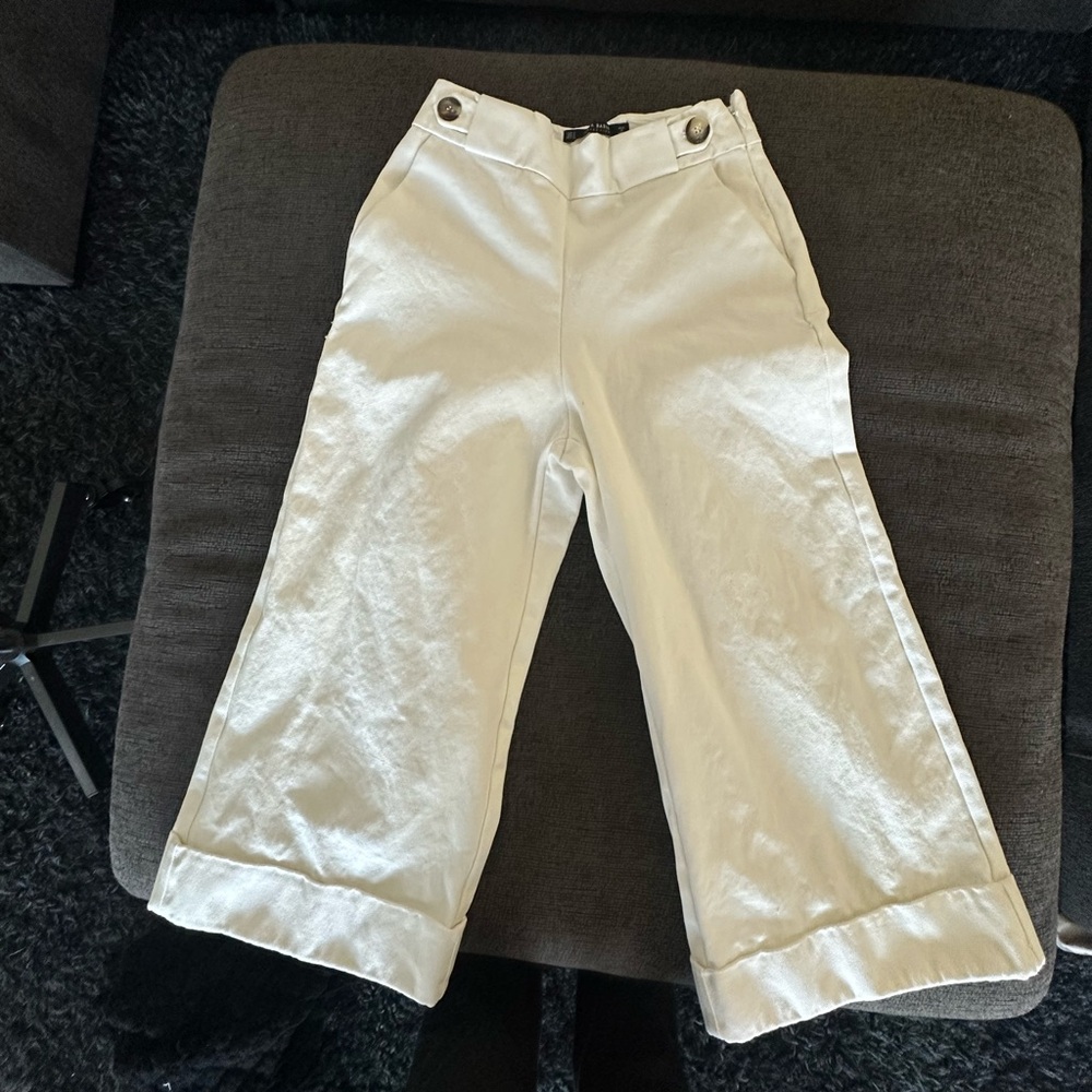Zara Cream Wide-Leg Pants